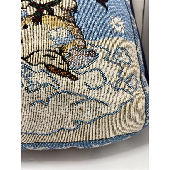 Christmas needlepoint pillow Snowman Family Winter 16” L 12” W - Picture 4 of 7